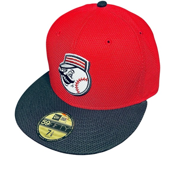 New Era Other - New Era 59FIFTY Cincinnati Reds Mr Red Fitted Hat 7 1/8 MLB On Field Cap Red